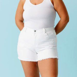 white jean short